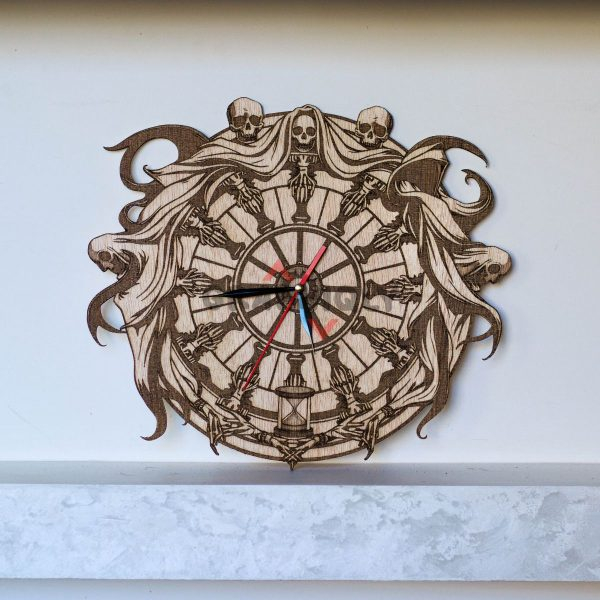 Cloaked Reaper Clock - SVG, DXF, AI, LBRN2 - (Digital Item)