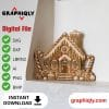 Christmas House (Digital File) Christmas House - SVG, DXF, AI, LBRN2 - (Digital Item)