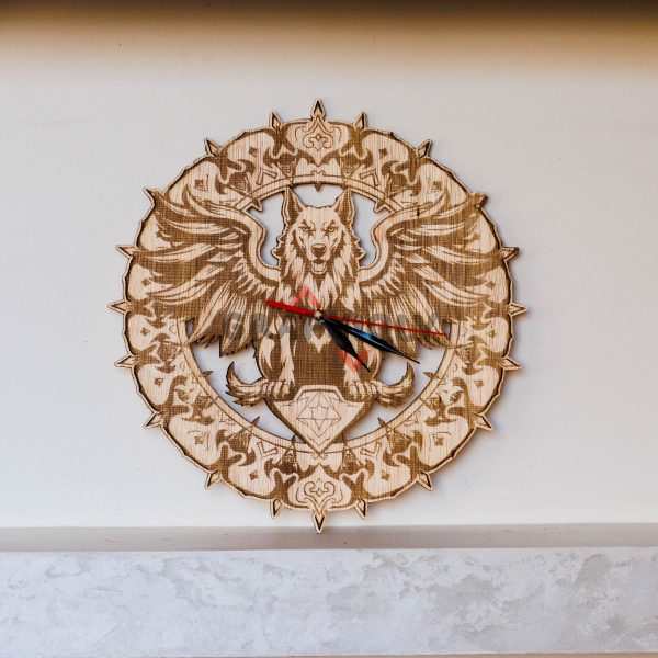 Guardian Dog Clock - SVG, DXF, AI, LBRN2 - (Digital Item)