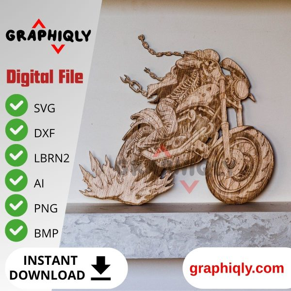 Zombie Rider - SVG, DXF, AI, LBRN2 - (Digital Item)
