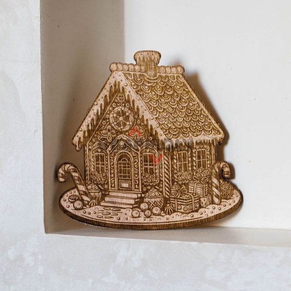 A cozy gingerbread house - SVG, DXF, AI, LBRN2 - (Digital Item)
