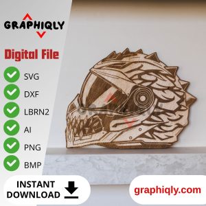 Helmet with Jagged Shell – SVG, DXF, AI, LBRN2 – (Digital Item)