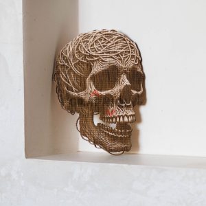 Threaded Skull – SVG, DXF, AI, LBRN2 – (Digital Item)