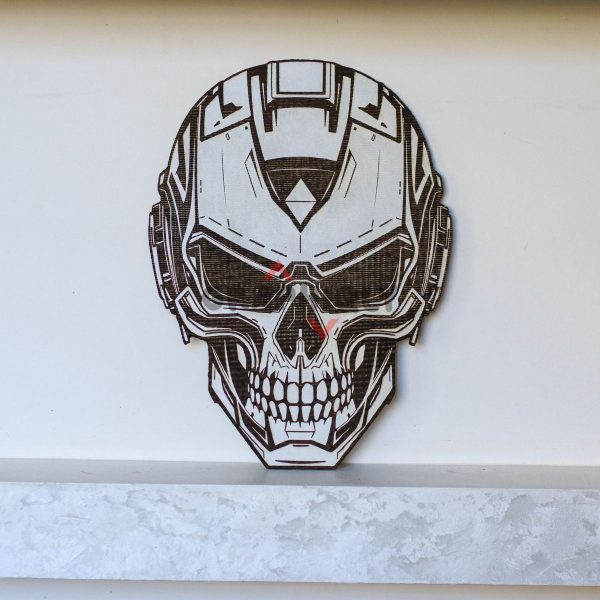 Tech Skull - SVG, DXF, AI, LBRN2 - (Digital Item)