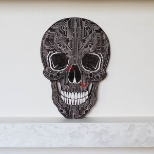 Circuit Skull – SVG, DXF, AI, LBRN2 – (Free Laser File)