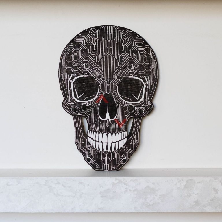 Circuit Skull - SVG, DXF, AI, LBRN2 - (Free Laser File)