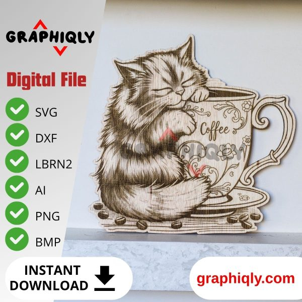 Paws Off My Coffee Paws Off My Coffee - SVG, DXF, AI, LBRN2 - (Digital Item)