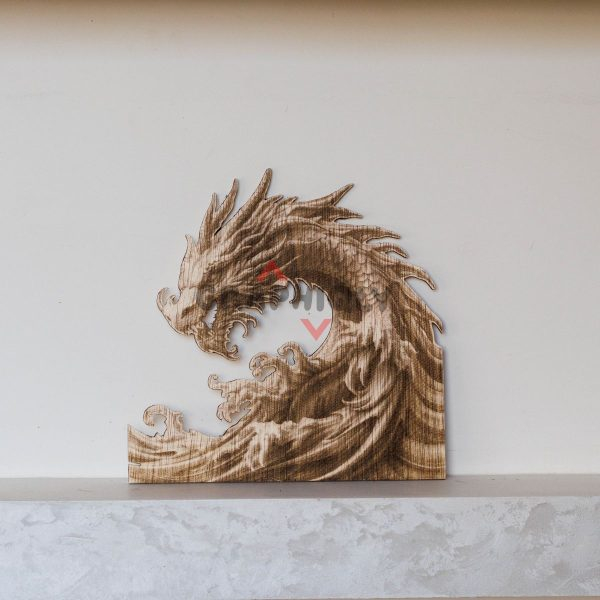 20 Ocean Wave Dragon’s Head - SVG, DXF, AI, LBRN2 - (Digital Item)