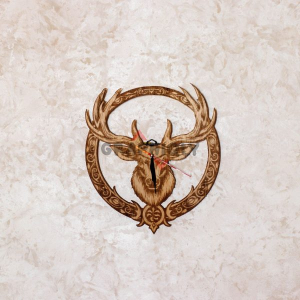 Stag Antler Clock - SVG, DXF, AI, LBRN2 - (Digital Item)