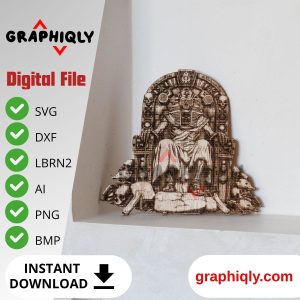 Throne of the Undead King – SVG, DXF, AI, LBRN2 – (Digital Item)
