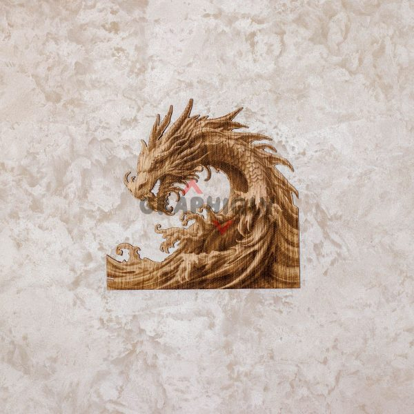 33 Ocean Wave Dragon’s Head - SVG, DXF, AI, LBRN2 - (Digital Item)