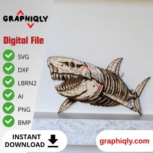 Great White shark – SVG, DXF, AI, LBRN2 – (Digital Item)