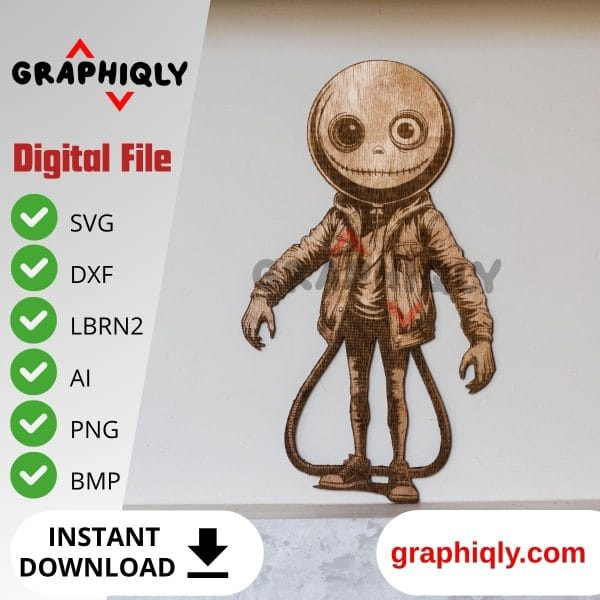 A strange humanoid figure - SVG, DXF, AI, LBRN2 - (Digital Item)
