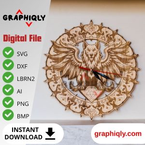 Guardian Dog Clock – SVG, DXF, AI, LBRN2 – (Digital Item)