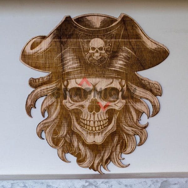Vintage Pirate Skull - SVG, DXF, AI, LBRN2 - (Digital Item)