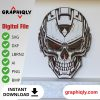 Tech Skull - SVG, DXF, AI, LBRN2 - (Digital Item)