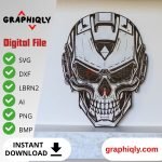 Tech Skull - SVG, DXF, AI, LBRN2 - (Digital Item)