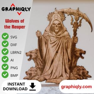 Wolves of the Reaper – SVG, DXF, AI, LBRN2 – (Digital Item)