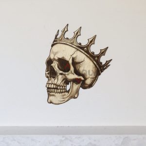 Skull With a Crown – SVG, DXF, AI, LBRN2 – (Digital Laser File)