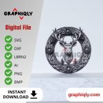 Stag 3D illusion Laser File - SVG, DXF, AI, LBRN2