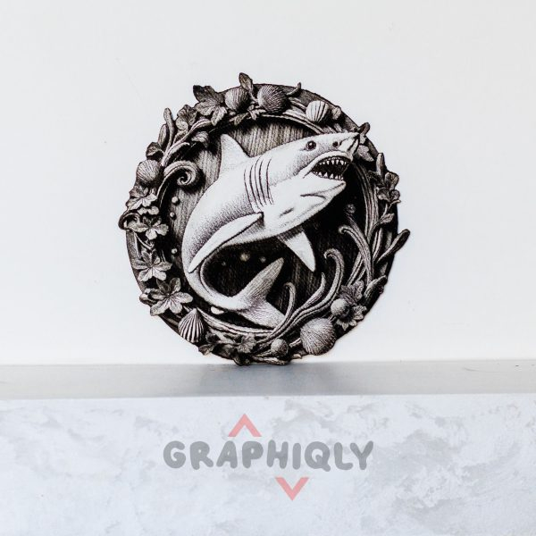 Shark 3D illusion Laser File - SVG, DXF, AI, LBRN2