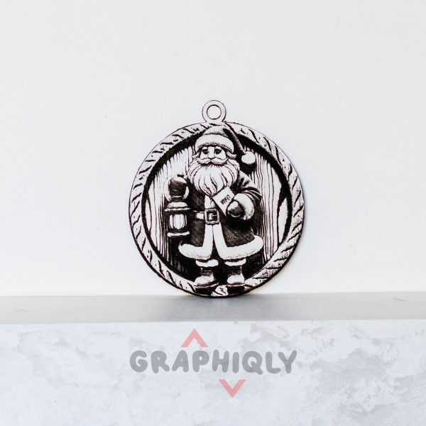 Santa Clause Ornament Laser File - SVG, DXF, AI, LBRN2