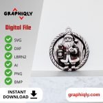 Santa Clause Ornament Laser File - SVG, DXF, AI, LBRN2