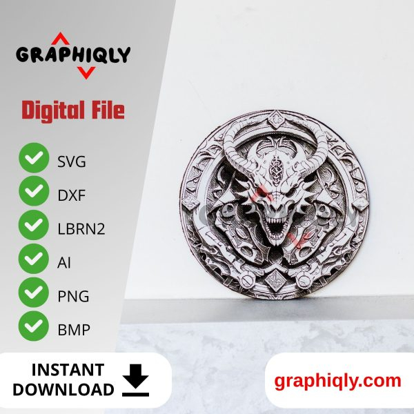 5 Dragon Skull 3D illusion