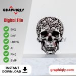 Skull 3D illusion Laser File - SVG, DXF, AI, LBRN2