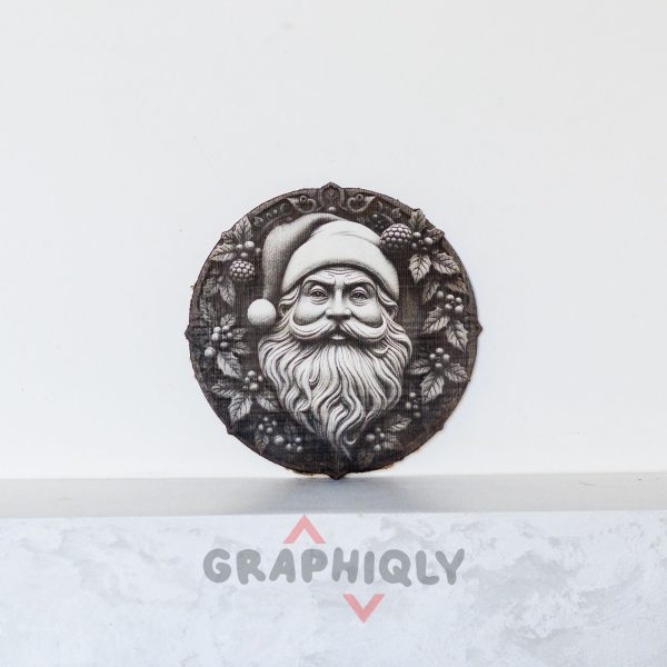 Santa Claus Face 3D illusion Laser File - SVG, WWS, XCS, LBRN2