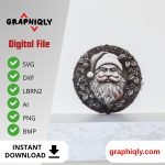 Santa Claus Face 3D illusion Laser File - SVG, DXF, AI, LBRN2