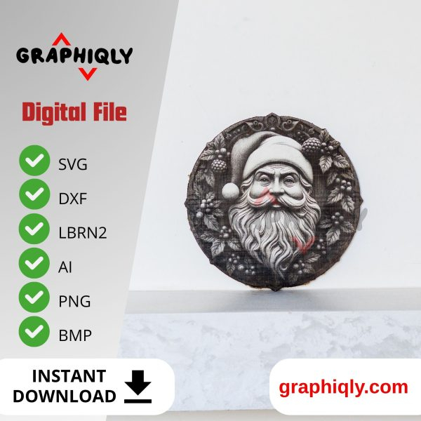 Santa Claus Face 3D illusion
