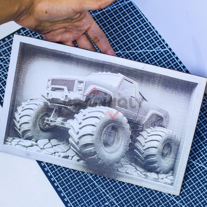 Monster Truck 3D illusion Laser Engraved