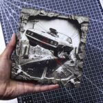 Desert Muscle Car Jump 3D Illusion Laser File - SVG, WWS, XCS, LBRN