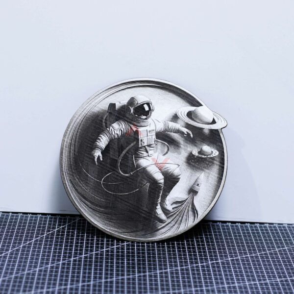 2 Astronaut 3D illusion Laser File - SVG, DXF, AI, LBRN2
