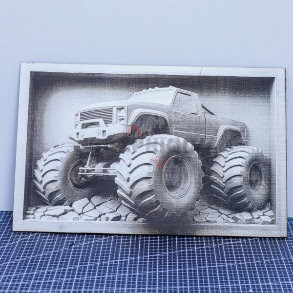 Monster Truck 3D illusion Laser File - SVG, WWS, XCS, LBRN2