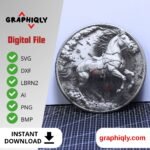 War Horse 3D illusion Laser File - SVG, DXF, AI, LBRN2