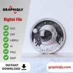 Astronaut Helmet 3D illusion Laser File - SVG, DXF, AI, LBRN2