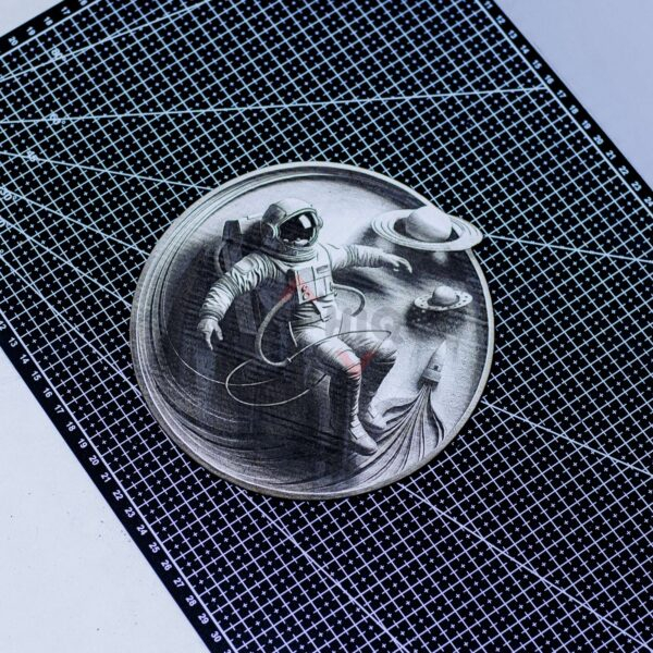 3 Astronaut 3D illusion Laser File - SVG, DXF, AI, LBRN2