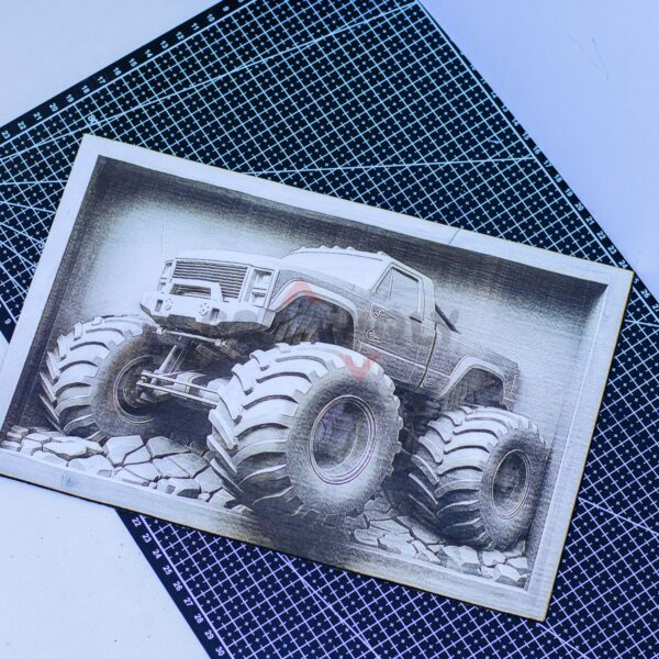 Monster Truck 3D illusion Laser File - SVG, WWS, XCS, LBRN2
