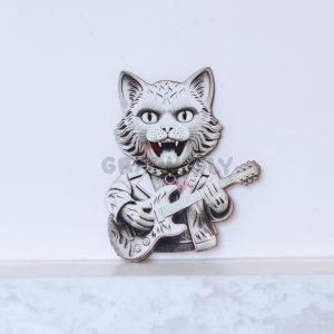 Rockstar Cat 3D illusion Laser File – SVG, DXF, AI, LBRN2