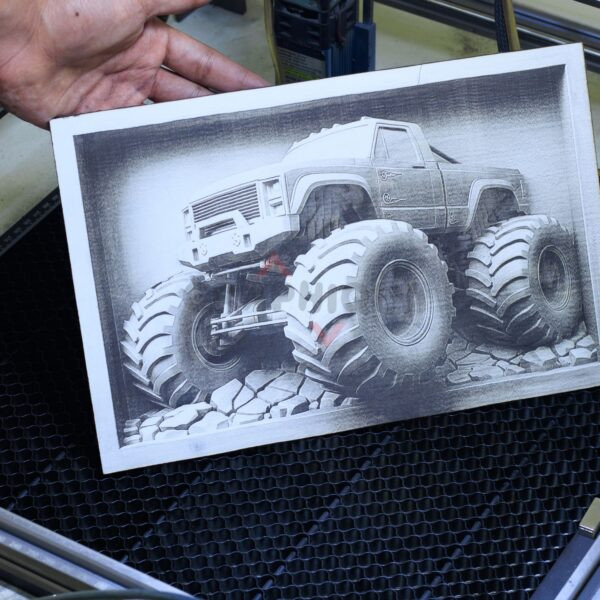 Monster Truck 3D illusion Laser File - SVG, WWS, XCS, LBRN2