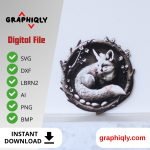Fox 3D illusion Laser File - SVG, DXF, AI, LBRN2