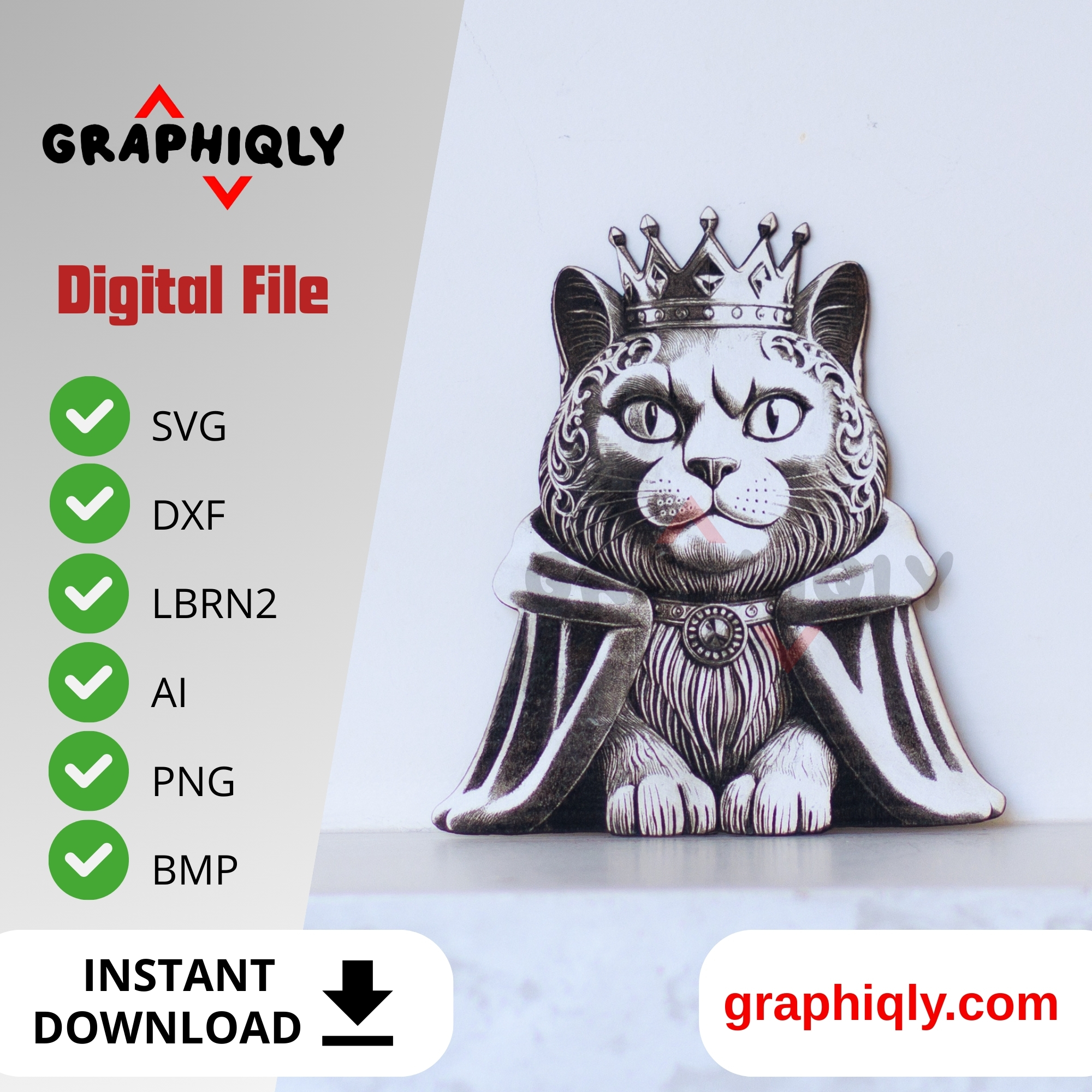 Cat King 3D illusion