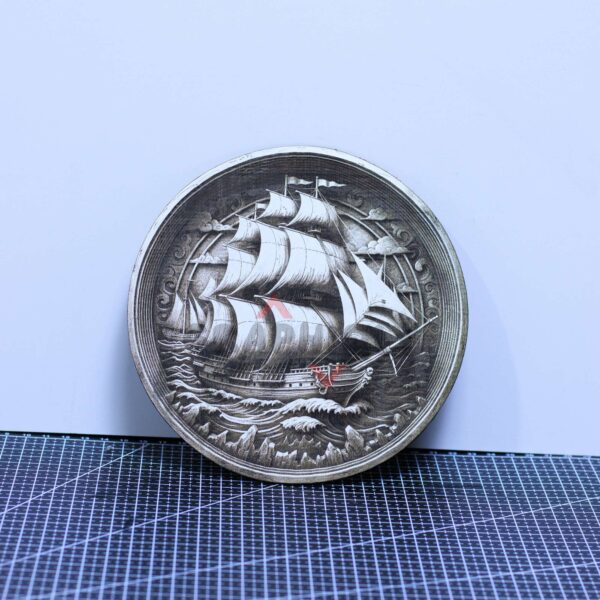 8 Sailing Ship 3D illusion Laser File - SVG, WWS, XCS, LBRN2
