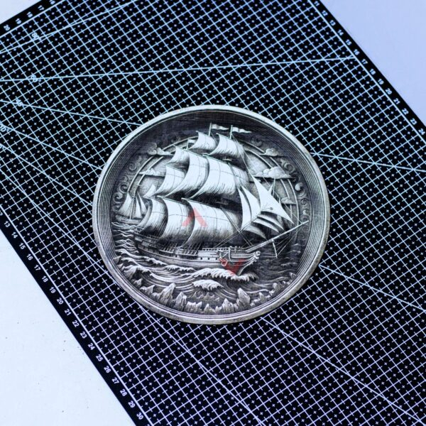 9 Sailing Ship 3D illusion Laser File - SVG, WWS, XCS, LBRN2