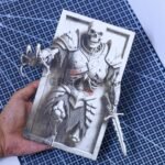 Skeleton Warrior 3D illusion Laser File - SVG, DXF, AI, LBRN2