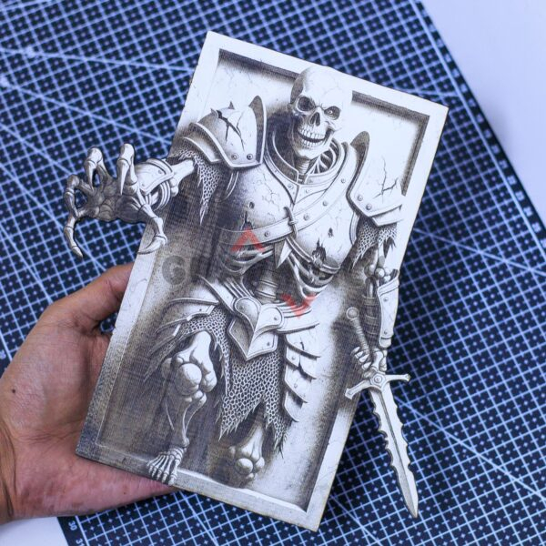 Skeleton Warrior 3D illusion Laser File - SVG, WWS, XCS, LBRN2
