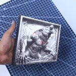 Werewolf Howling 3D illusion Laser File - SVG, DXF, AI, LBRN2