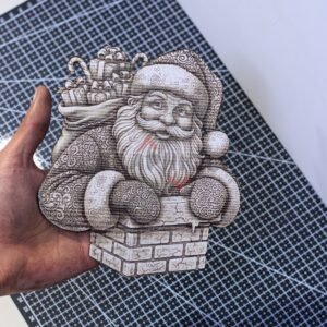 Santa Peaking Out Of The Chimney